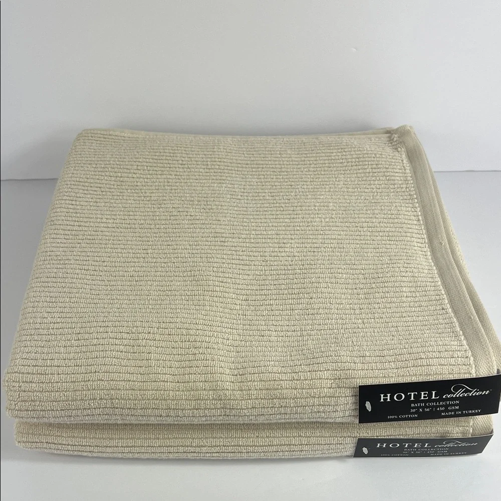 Hotel Collection Bath Towels Tan Luxury 100% Cotton Made in Turkey 2 Pc Set NEW